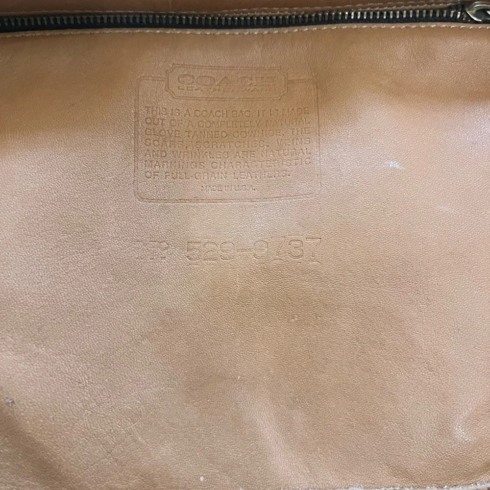 Vintage Coach Classic 529-8715 Drawstring Flap Bucket Bag Tan Leather Crossbody - Picture 13 of 13